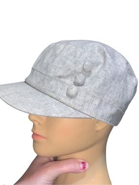 D&Y Neutral Gray Cotton Newsboy Cap